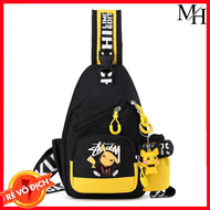 [TẶNG KÈM MÓC KHOÁ PIKACHU] Túi Trẻ Em POKEMON Mới Túi Đeo Chéo Cho Bé Trai Túi Đeo Ngực Hoạt Hình T