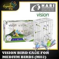 Vision Bird Cage for Medium Birds (M02) 83255 - Small Wire - Double Height - 62.5 x 39.5 x 87 cm / Bird Cage