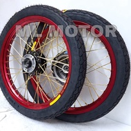 RXZ Alloy Rim Takasago Excel Asia 160x18 Red, RCB Lidi Gold, Hub HLY Ori, Tyre