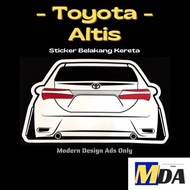 (TOYOTA - ALTIS) Sticker of Car Backside, Sticker Belakang Toyota Altis ,Custom No. Plat, Color.-- [
