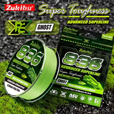 ZUKIBO Ghost 836 High Density Braided Fishing Line 8 Strands Japan Ultra Smooth Multifilament PE Lin