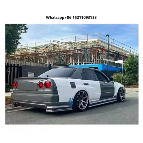 FRP Fiber Glass 1999 to 2002 Skyline R34 GTT 4D Rear Flare Body Kit Fit for Skyline R34 GTT Rear Fla