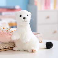 Realistic White Ermine Plush Toy - Soft Stuffed Stoat/Weasel Doll |   Cute Wild Animal Figure for Ki
