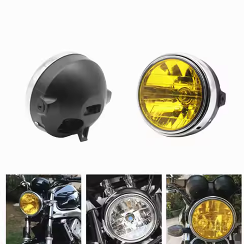 Motorcycle Retro Round Headlamp 12V Halogen Front Lamp Headlight For Honda CB400SF CB400VTEC CB1300 