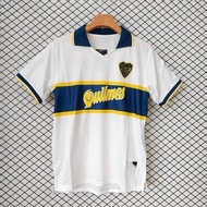 96-97BK Away White Retro Short-Sleeve High-Quality Football Jersey S-XXL