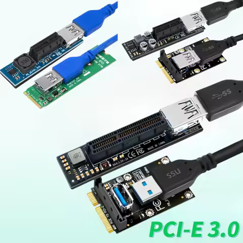 Mini PCI-E/ NVMe M.2 To PCI-E X1/X4 Riser USB 3.0 PCI Express 1X 4X Extension Cable Adapter Card Exp