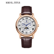Solvil et Titus W06-03322-003 Men's Quartz Analogue Watch in White Dial and Leather Strap