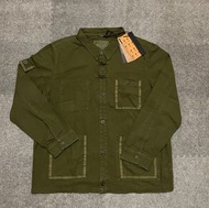 CLOT X TIMBERLAND FUTURE 73 GARMENT DYED WASHED MILITARY TRADITIONAL CHINESE SHIRT JACKET  JUICE STO