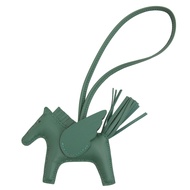 【5積分】全新未使用 ▲愛馬仕 Rodeo 飛馬 PM Agneau Milo Vert Moyen 包飾，附印章和包裝盒，法國製造，女士