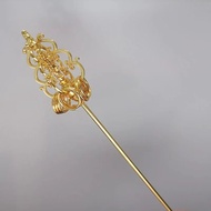Worship Home Desktop Decoration Four Sides 12 Ring Zen Stick Alloy Ksitigarbha King Zen Stick Handhe