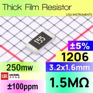 1.5M 1206 ±5% SMD Thick Resistor 155 1.5MΩ 1M5 1206W4J0155T5E UNI-ROYAL