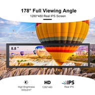 Pjga แถบยาว8.8นิ้ว1920X480แถบยาวจอภาพแบบพกพาหน้าจอ IPS จอแสดงผลแล็ปท็อปคอมพิวเตอร์ HDMI สำหรับคอมพิว