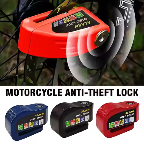 Motorcycle Disc Lock with Alarm Anti Theft Security Brake Padlock Disc Lock for Motorcycles Bike Sco