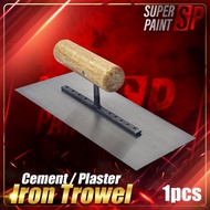 Stainless Steel Plastering Trowel 218mm x 90mm Finishing Spatula with Hardwood Handle for Wall Plast