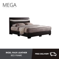 [Bulky] Rigel Faux Leather Bed Frame - Single, Super Single, Queen, King
