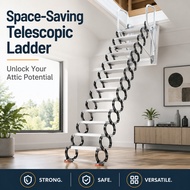 Space-Saving Telescopic Attic Ladder Folding Loft Stairs Retractable Ladder for Home Warehouse Heavy