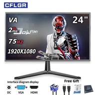 Monitor PC 24Inch Monitor Gaming 75HZ Wiht  VGA HDMI Lcd Monitor  Display Screen 24Inch Gaming monit