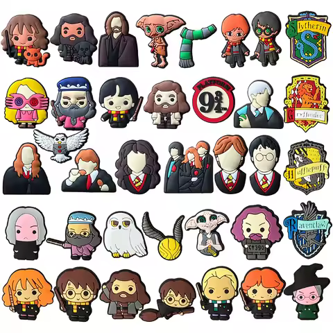 1/17/37pcs MINISO Cartoon Shoe Charms Movie Character Shoe Accessories Decorations Buckle for Kids P