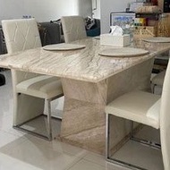 Cream Marble Dining Table, Round Marble Dining Table