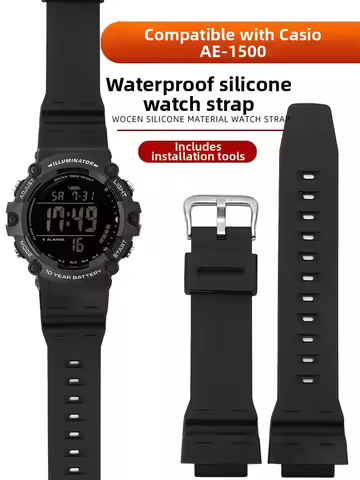 For Casio sports watch AE-1500WHX DW-291 W-737 AE-1400 watchband 3502 AE-1500 Soft Resin silicone wa
