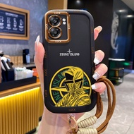 Case For OPPO A57 2022 A77 2022 A57s A57e A77s Silicone Stone Island Phone Shockproof Strap