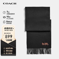 蔻驰COACH【官方直供】奢侈品女士围巾黑色羊绒F76393BLK