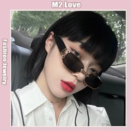 2024 Women's Fashion Sunglasses Stylish Retro Square Glasses Hip Hop Metal Frame Sunglasses Spek Mat