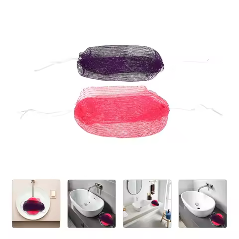 2Pcs African Elastic Exfoliating Bath Net Sponge Long Body Scrubbers Shower Back Scrubber Skin Smoot