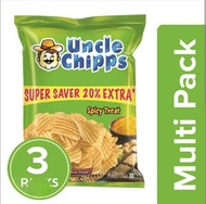 Pack of 3:- Uncle chips Spicy(ชิปลุงอินเดีย) treat chips48 grams(Best Indian Snacks perfect snack at