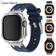 Silicone Sport Band for iWatch Band Ultra 49mm 8 7 45mm 41mm Protective Case for IWatch 6 5 4 3 SE 44mm 38 40 42mm Bracelet
