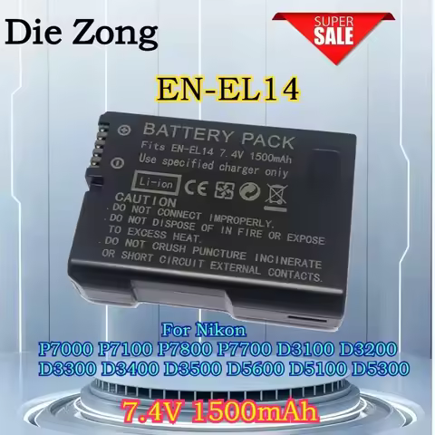 New 7.4V 1500mAh EN-EL14a EL14 CAMERA BATTERY for Nikon D3100 D3200 D3300 D3400 D5300 D5600 P7000 P7