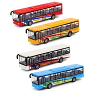 Simulate Exquisite Interesting Bus Toys with Pull Back Function Action for Toddler Die Cast for over 3 Years Old Kids