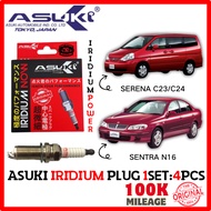 ASUKI IRIDIUM SPARK PLUG(1SET 4PCS) - NISSAN SENTRA N16 / SERENA C25/C26/C27 - AIK22/AIK20