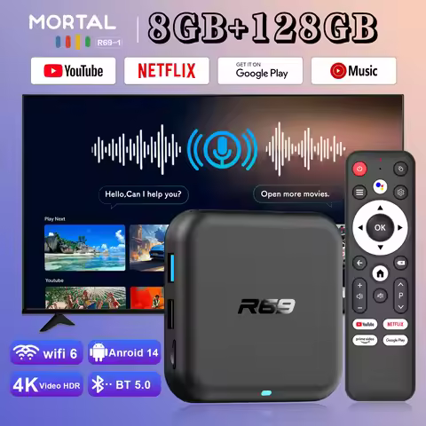2025 New Global Android 14.0 TV Box R69-1 Support 4K RK3518 Bluetooth 5.0 WIFI 6 RAM 8GB ROM 128GB M