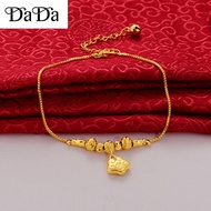 Emas 916 gold anklet heart-shaped bell jewelry female holiday gift