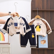 Premium 3in1 Boys' Jacket Set Bear Bigi Meyo Jacket Set T-shirt Long Pants Chinese New Year Clothes 