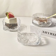 New Chinese Sugar Water Bowl Irregular Transparent Glass Dish Set High-value Dessert Bowl Fruit Yogu
