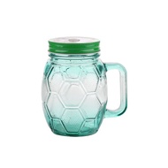JCE 11 MASON JAR WITH STRAW/FOOT BALL GLASS/GLASS DESIGN OF FOOTBALL/MUG/BASO/INUMINAN