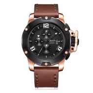 ALEXANDRE CHRISTIE AC 6295 PRIA ROSEGOLD BLACK LETHER BROWN ORIGINAL