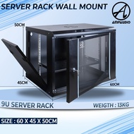 AmpAudio 9U Server Rack Wall Mount Server Rack (FREE TRAY) Server Rack Dinding
