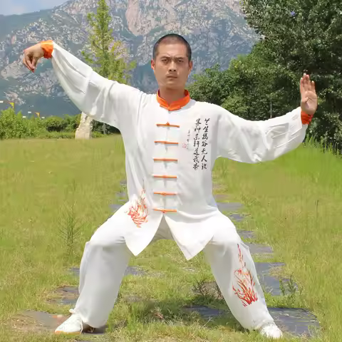 Women and Men Tai Chi Suit Chinese Style Embroider Kung Fu Wushu Martial Arts Uniform Performance Ja