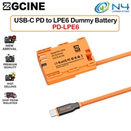 ZGCINE PD-LPE6 Type-C to LP-E6NH Dummy Battery with Braided Wire DC Coupler Accessory for Canon R/R5