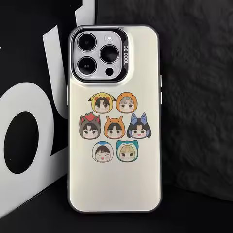 E-ENHYPEN Phone Case FUNDA For IPhone 12 11 13 14 15 16 Max Pro Plus Mini Silver LMDaser Color Cover