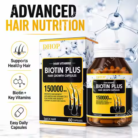Biotin Plus Hair Growth Capsules with Collagen and Keratin, Vitamins A C E B12 Folate Hair Vitamins 