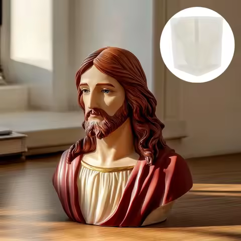 Jesus Half Body Sculpture Candle Silicone Mold Easter Gift Jesus Body Sculpture Resin Mould Jesus St