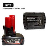 Milwaukee M12 M18 4.0Ah 5.0Ah 6.0Ah 9.0Ah Replacement Red Lithium Rechargeable Power Tools Battery N