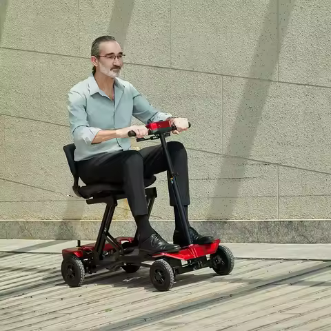 Hot Sale Automatic Folding Electric Mobility Scooter Elderly 4 Wheel Electric Air Plane Approved Mob