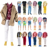 E-TING 10-Item Trench Coat Pack = 5 Sets Fashion Casual Wear Clothes Outfit +5 Pairs Shoes for boy D