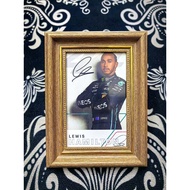 F1 Hamilton Autographed Rider Card F1 Mercedes Benz Fleet (Frame) Hamilton Seven World Championship 