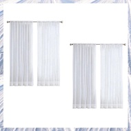 (NDPB) 8 Panels White Sheer Curtains 84 Inches Long Rod Pocket Window Treatment Gauze Voile Drapes f